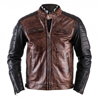 Helstons Cruiser Black Camel Leather Jacket