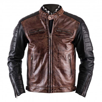 Helstons Cruiser Leather Jacket Black Camel 