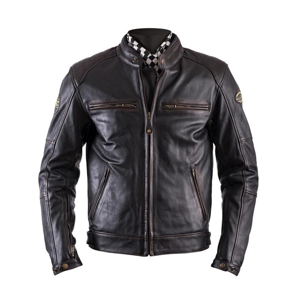 Helstons Track Oldies Leather Jacket Brown