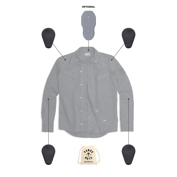 Pando Moto Capo Cor 01 Riding Shirt Black Pando Moto Capo Cor 01 Riding Shirt Black