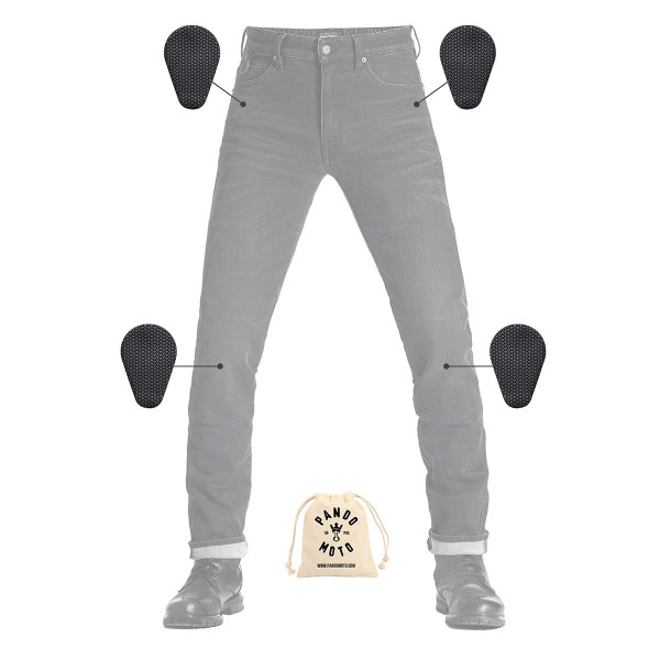 Pando Moto Robby Arm 01 Men's Jeans Black