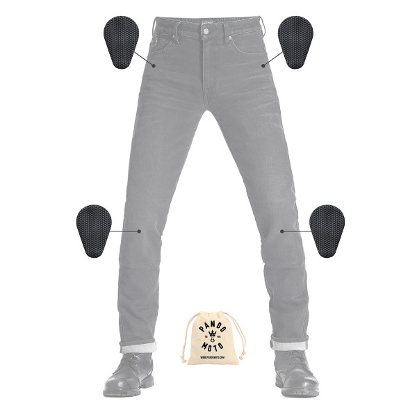 Pando Moto Robby Arm 01 Men's Jeans Black