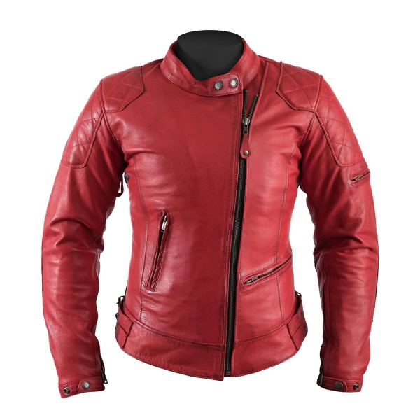 Helstons KS70 Leather Jacket Red - Women Helstons KS70 Leather Jacket Red - Women