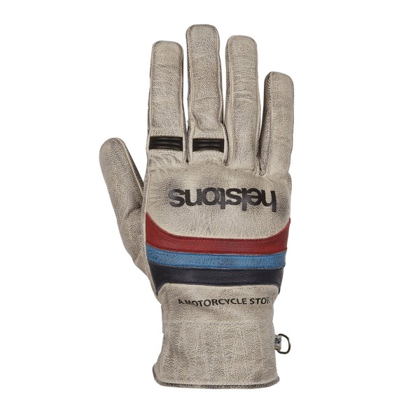 Helstons Mora Leather Summer Gloves Beige/Blue/Red Helstons Mora Leather Summer Gloves Beige/Blue/Red