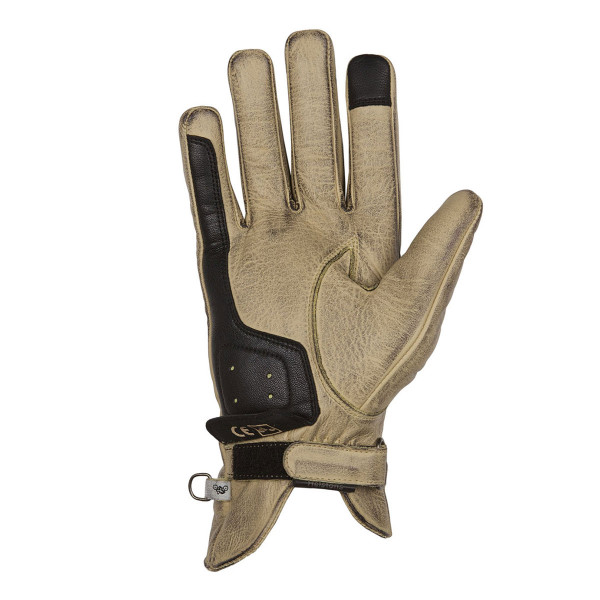 Helstons Swallow Leather Gloves Beige/Black - Women