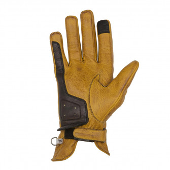 Helstons Swallow Leather Gloves Gold/Brown - Women