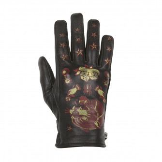Helstons Panther Black/Red Summer Gloves - Women