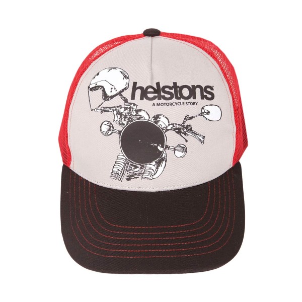 Helstons Headlight Cap Black-White-Red Helstons Headlight Cap Black-White-Red