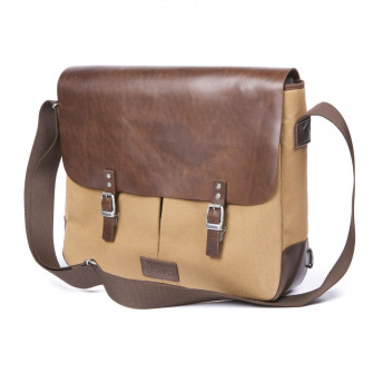 Helstons Messenger Bag - Beige / Brown