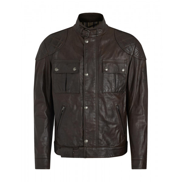 Belstaff Brooklands Leather Jacket - Black Brown