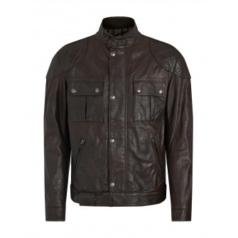 Belstaff Brooklands Leather Jacket - Black Brown