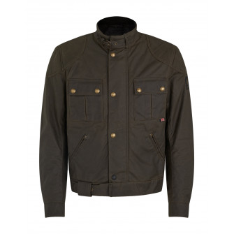 Belstaff Brooklands Waxed Cotton Jacket - Olive Green