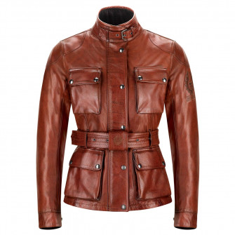 Belstaff Trialmaster Pro Ladies Leather Jacket - Burnished Red