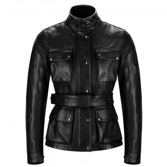 Belstaff Trialmaster Pro Leather Jacket Antique Black - Women