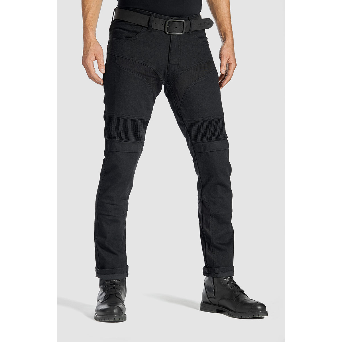 Pando Moto Karldo Slim Black Motorcycle Jeans - Men