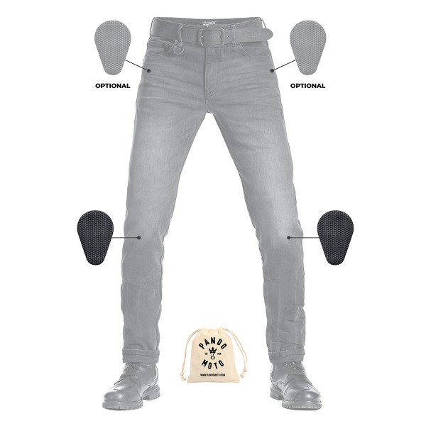 Pando Moto Robby Cor 01 Mens Jeans Black