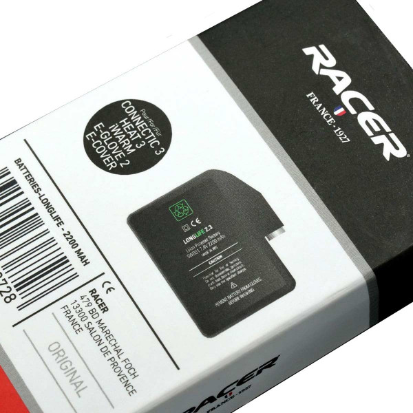 Racer Pair of LongLife Batteries for Heated Gloves 7.4v 2200mAH