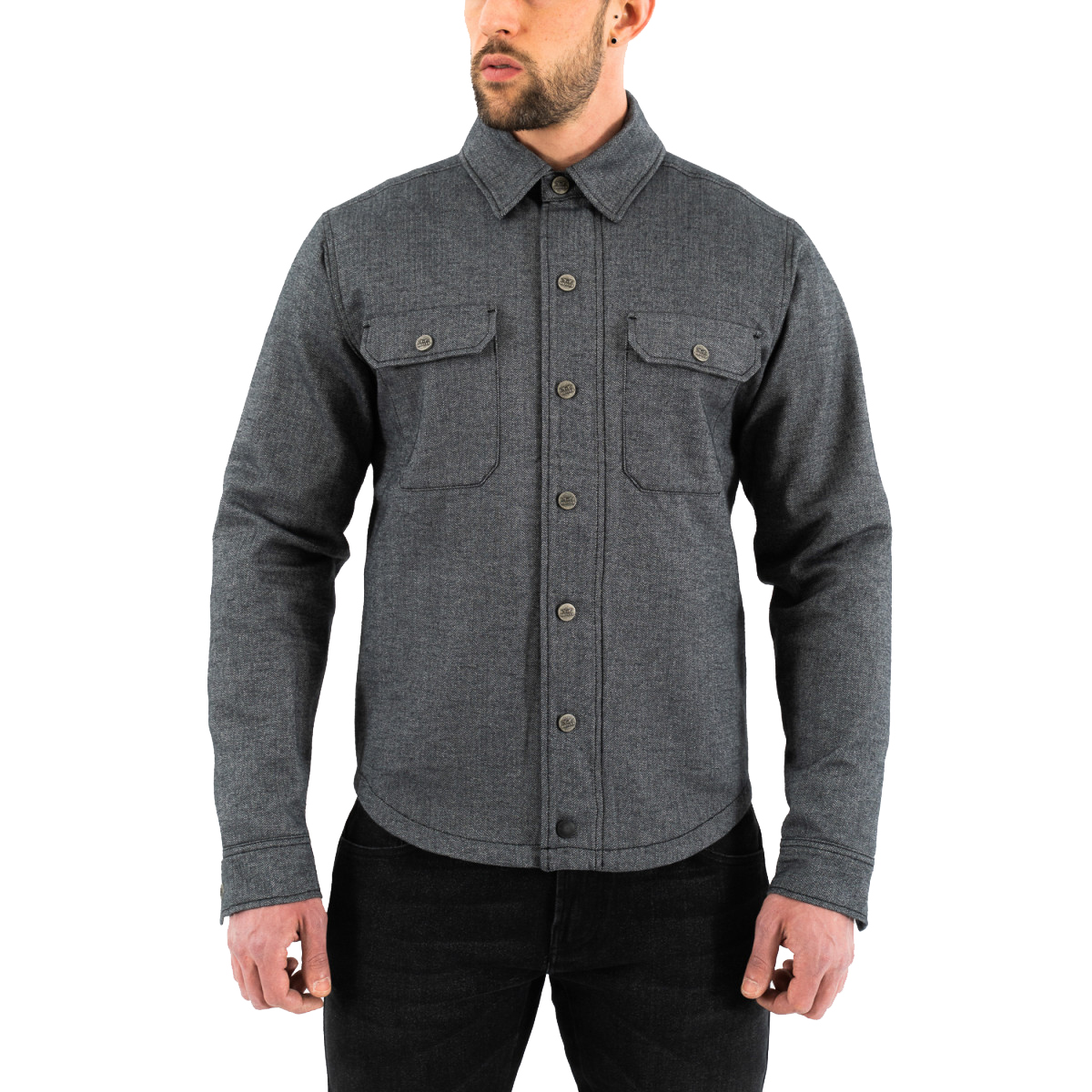 Rokker Boston Rider Shirt Grey Motorcycle Riding Shirts