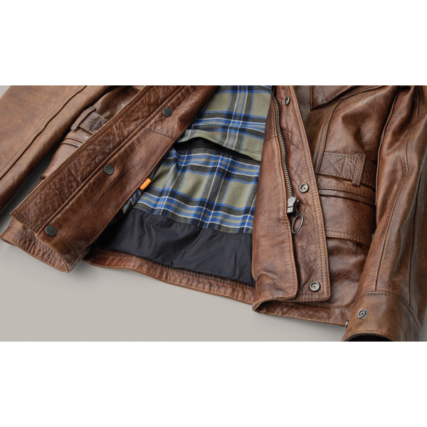 Belstaff Turner Leather Motorcycle Jacket in Burnt Cuero Belstaff Motorcycles