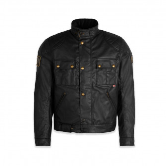 Belstaff Royal Enfield Brooklands Waxed Cotton Jacket - Black