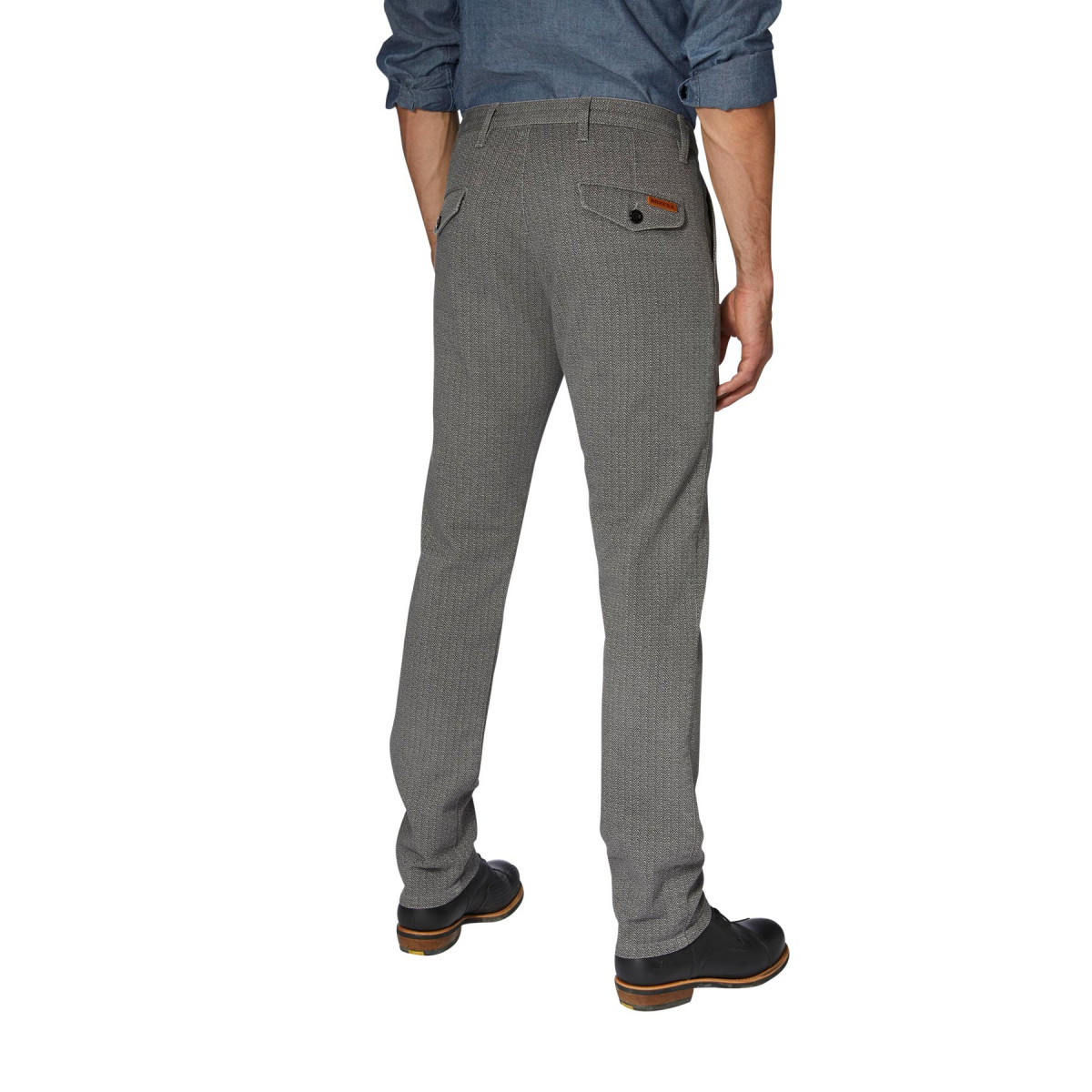 Rokker Tweed Grey Chino Tapered Slim