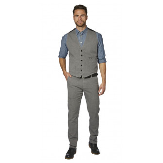 Rokker Waistcoat Tweed Grey