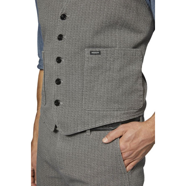 Rokker Waistcoat Tweed Grey