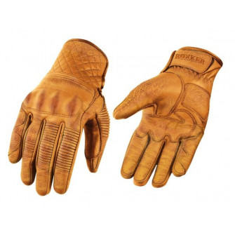 Rokker California Natural Outlast Leather Motoryclcle Gloves Tan 