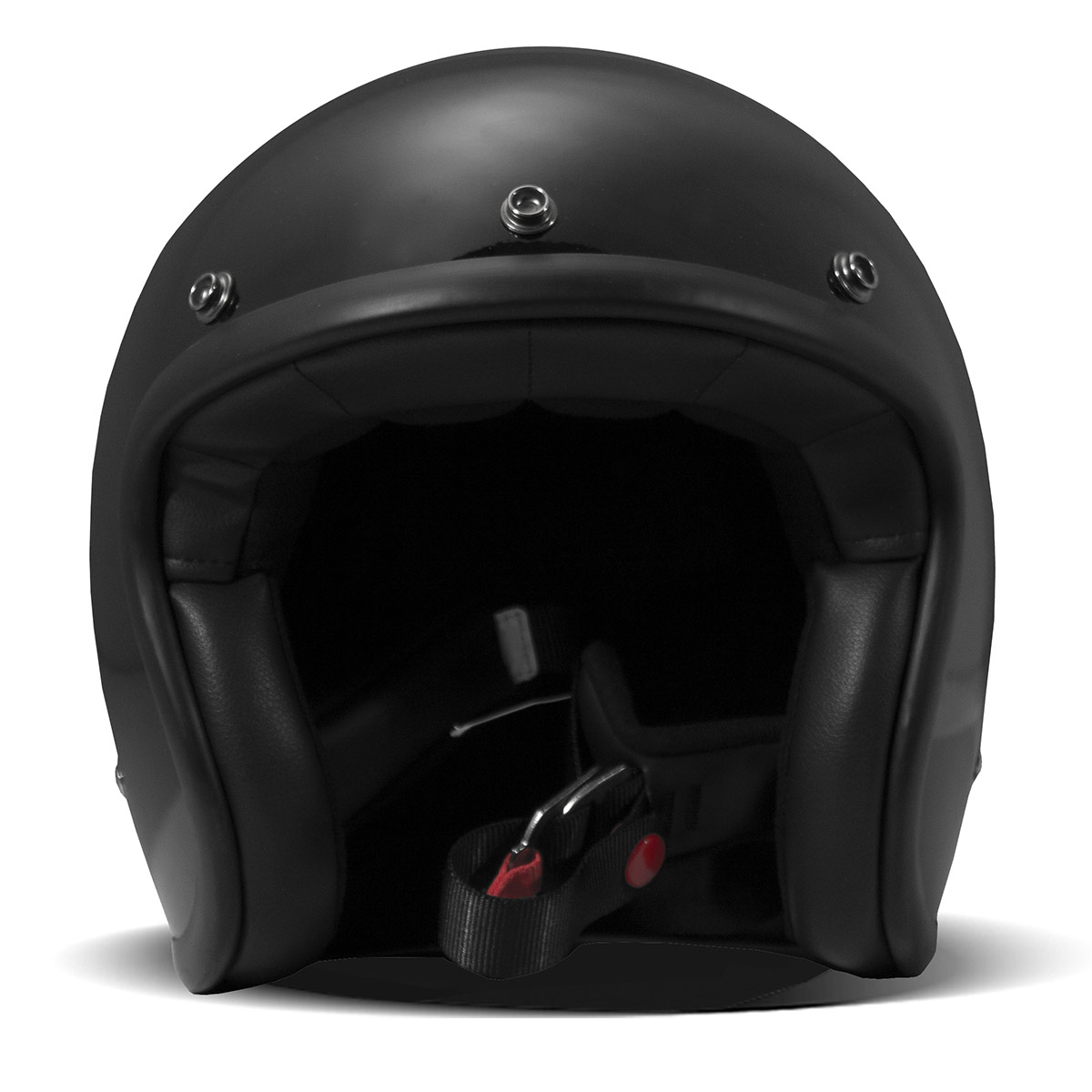 DMD Standard Collection Vintage Solid Black Motorcycle Helmet