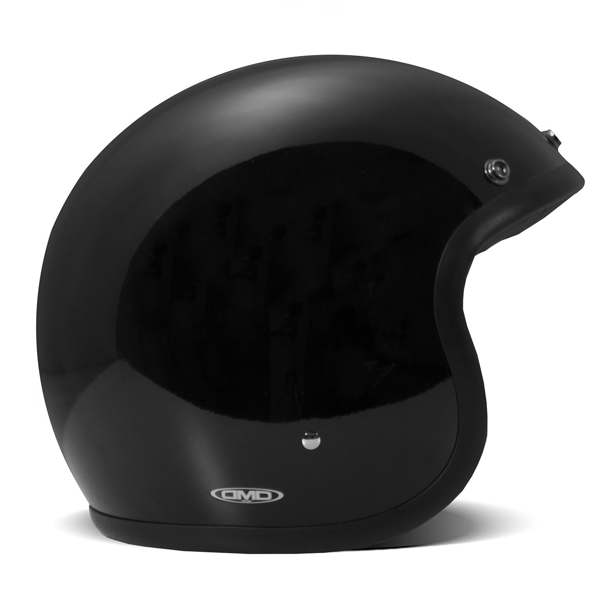 DMD Standard Collection Vintage Solid Black Motorcycle Helmet