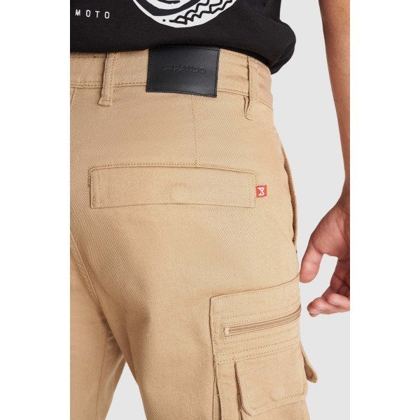 Pando Moto Desert Cargo Pants Beige