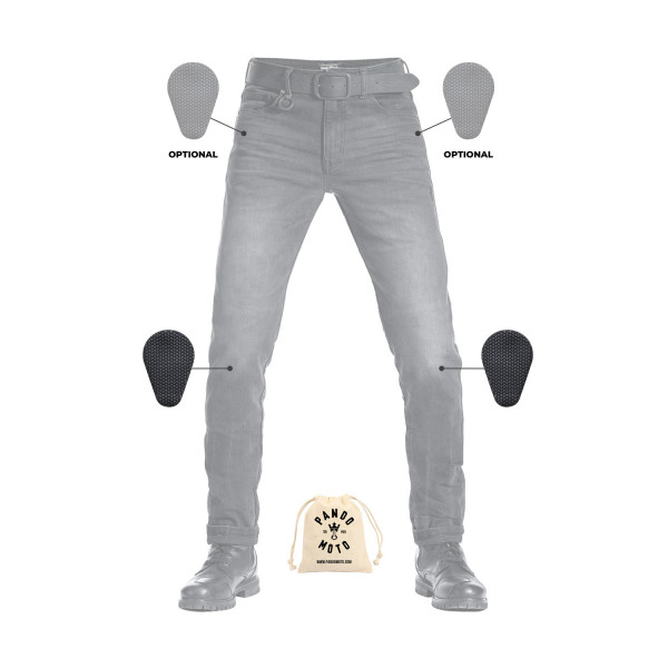Pando Moto Robby Slim Black Riding Jeans