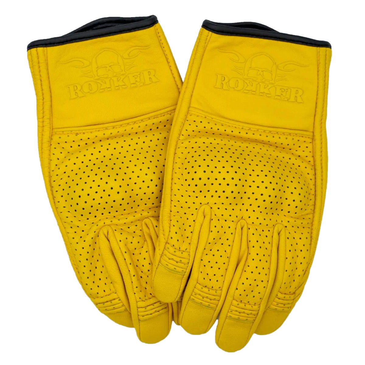 rokker-tucson-perforated-glove-natural-yellow