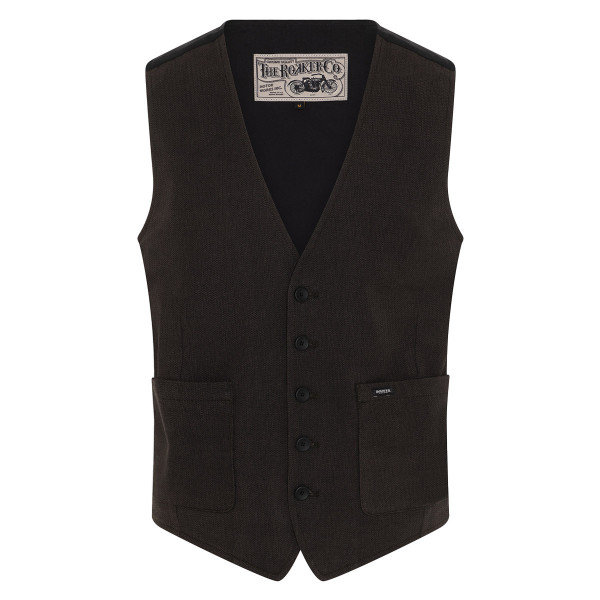 Rokker Waistcoat Tweed Dark Grey