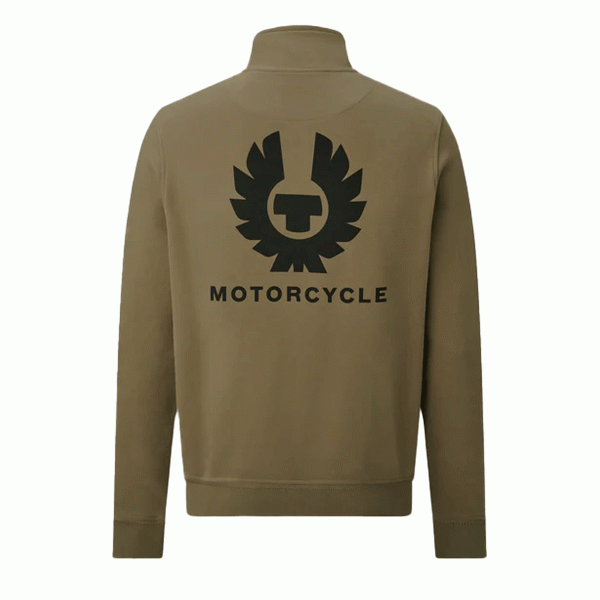 Belstaff Quarter Zip Motorcycle Jersey - Olive