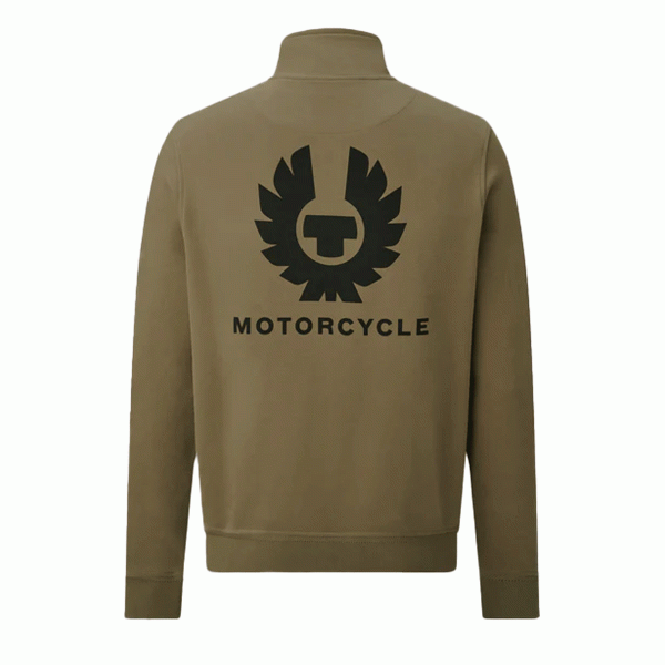Belstaff Quarter Zip Motorcycle Jersey - Olive