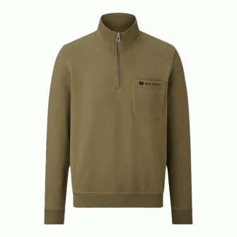 Belstaff Quarter Zip Motorcycle Jersey - Olive
