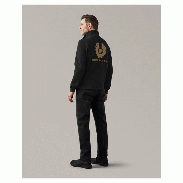 Belstaff Quarter Zip Motorcycle Jersey - Black