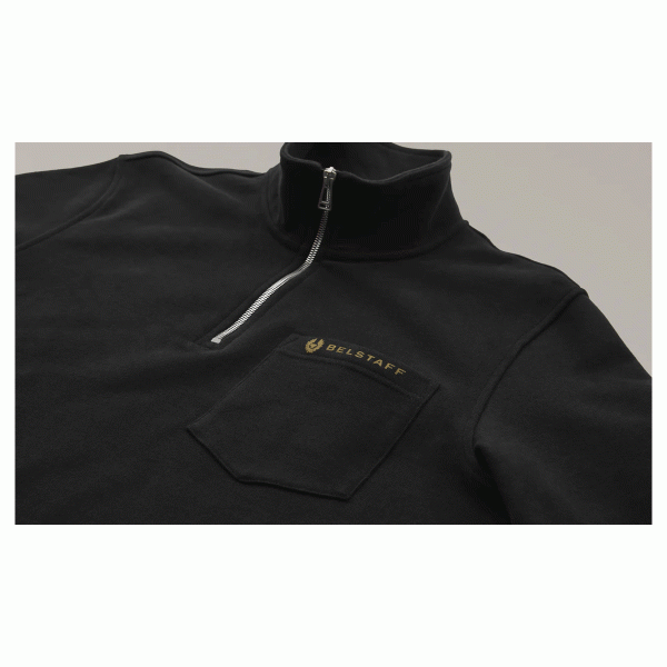 Belstaff Quarter Zip Motorcycle Jersey - Black