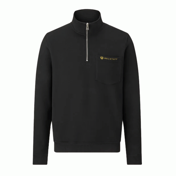 Belstaff Quarter Zip Motorcycle Jersey - Black