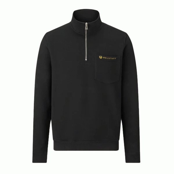 Belstaff Quarter Zip Motorcycle Jersey - Black