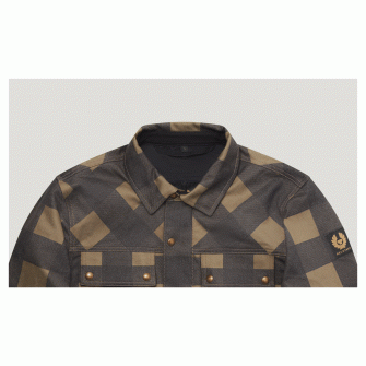 Belstaff Mansion Overshirt - Chequered Olive / Black