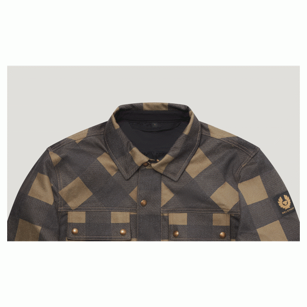 Belstaff Mansion Overshirt - Chequered Olive / Black