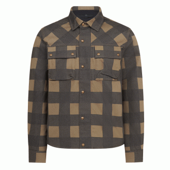 Belstaff Mansion Overshirt - Chequered Olive / Black