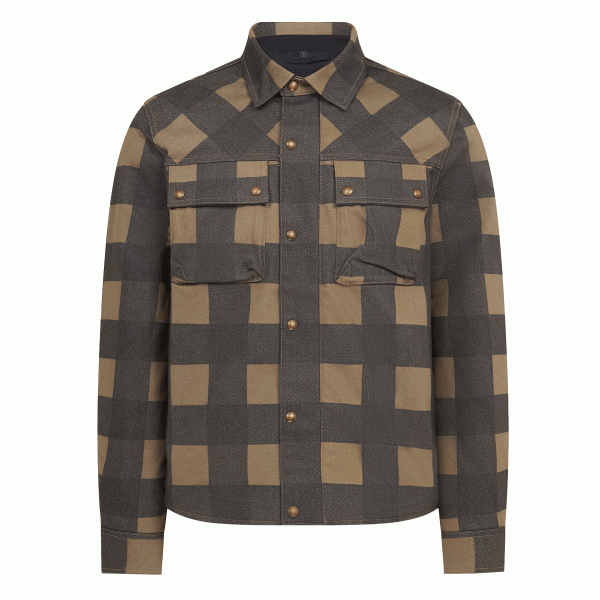 Belstaff Mansion Overshirt - Chequered Olive / Black