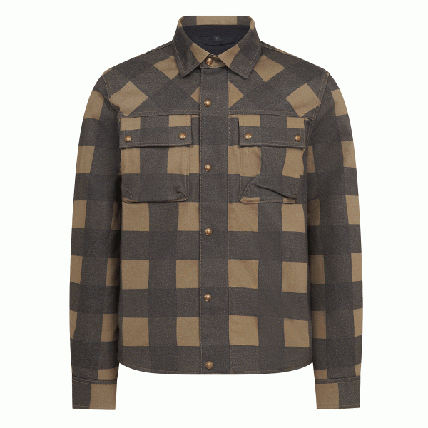 Belstaff Mansion Overshirt - Chequered Olive / Black