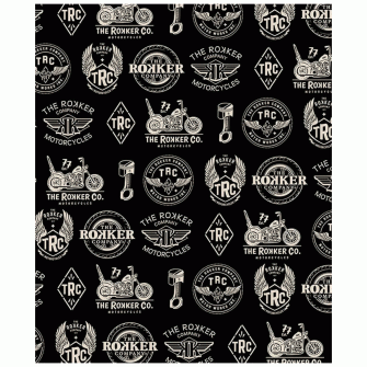 Rokker Fleece Neck Warmer Logos - Black