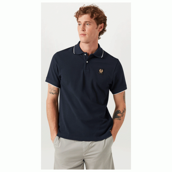 Belstaff Tipped Polo - Dark Ink 