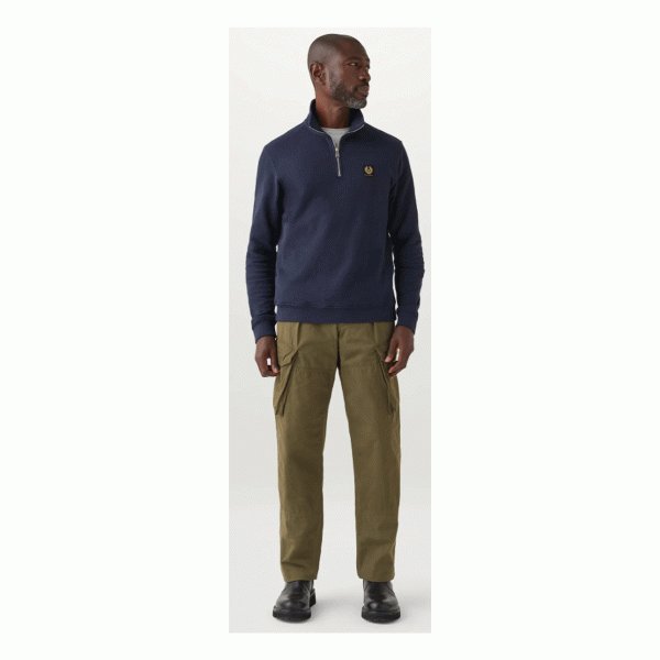 Belstaff Quarter Zip Sweatshirt - Dark Ink Belstaff Quarter Zip Sweatshirt - Dark Ink