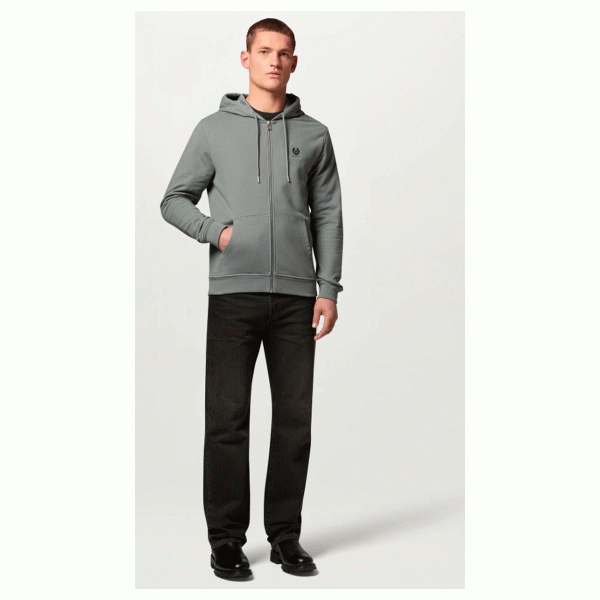 Belstaff Full Zip Hoodie - Atlantic Grey